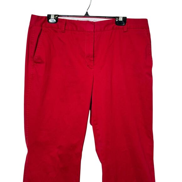Lands End Size 16 Red Mid Rise Trouser Leg Chico Pants Trousers - Picture 2 of 8